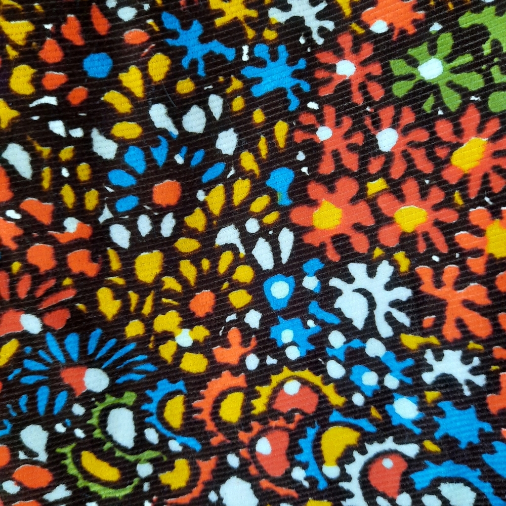 Floral corduroy fabric 45" x 66" retro